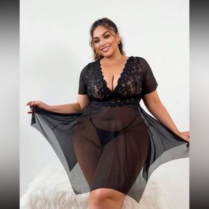 New Inventory 🔥Classic Sexy Plus Contrast Lace Slip Dress🔥